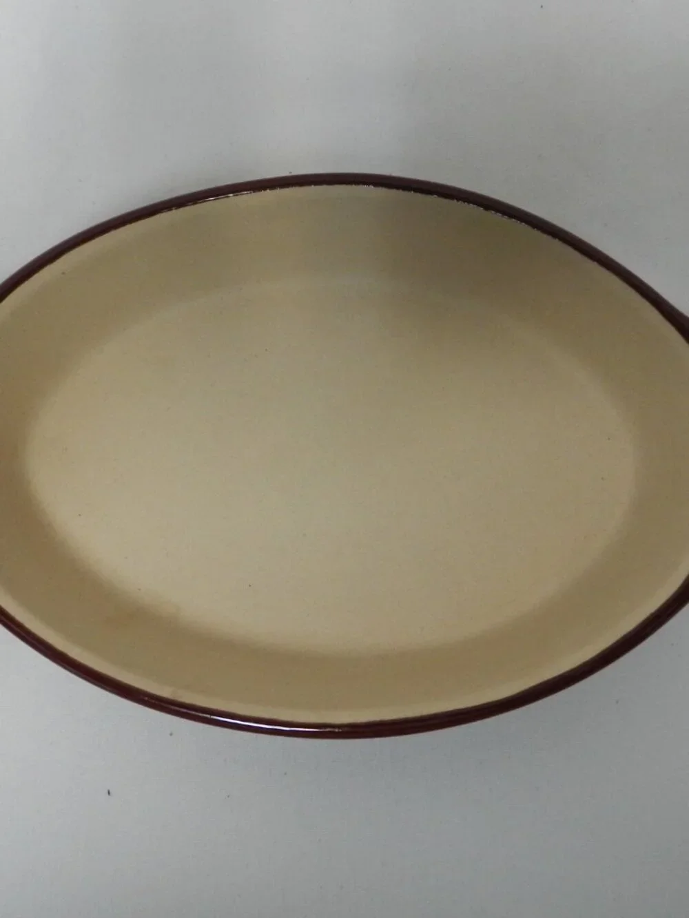 Pampered Chef Vintage Small Oval Stoneware Bakeware ovenware beige 9.5